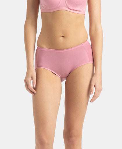 Full Coverage Tencel Lyocell Elastane Stretch Mid Waist Full Brief With Concealed Waistband and StayFresh Treatment - Orchid Smoke
