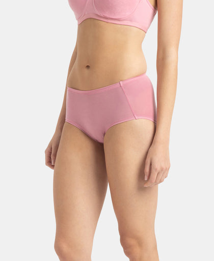 Full Coverage Tencel Lyocell Elastane Stretch Mid Waist Full Brief With Concealed Waistband and StayFresh Treatment - Orchid Smoke