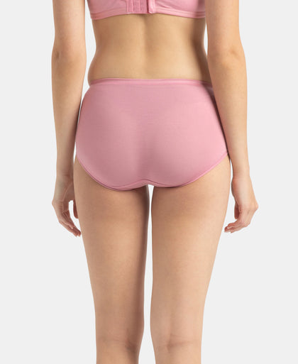 Full Coverage Tencel Lyocell Elastane Stretch Mid Waist Full Brief With Concealed Waistband and StayFresh Treatment - Orchid Smoke
