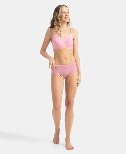 Full Coverage Tencel Lyocell Elastane Stretch Mid Waist Full Brief With Concealed Waistband and StayFresh Treatment - Orchid Smoke