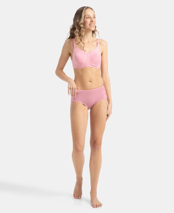 Full Coverage Tencel Lyocell Elastane Stretch Mid Waist Full Brief With Concealed Waistband and StayFresh Treatment - Orchid Smoke
