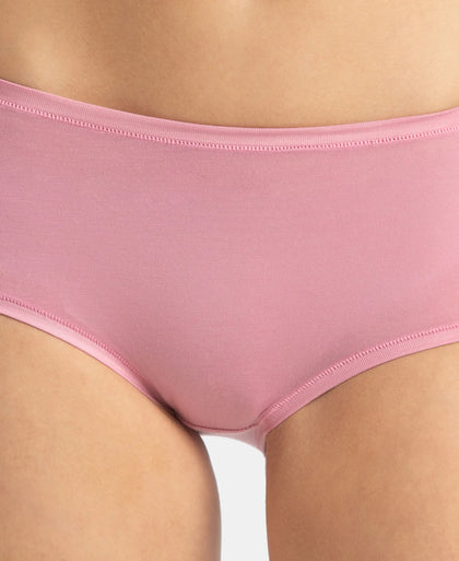 Full Coverage Tencel Lyocell Elastane Stretch Mid Waist Full Brief With Concealed Waistband and StayFresh Treatment - Orchid Smoke