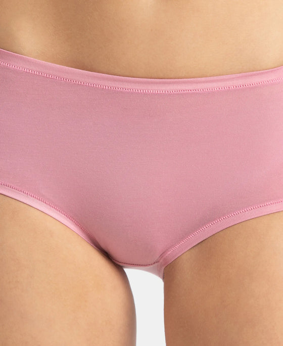 Full Coverage Tencel Lyocell Elastane Stretch Mid Waist Full Brief With Concealed Waistband and StayFresh Treatment - Orchid Smoke