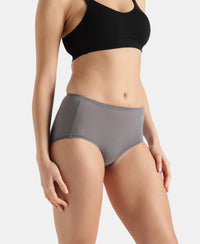 Full Coverage Tencel Lyocell Elastane Stretch Mid Waist Full Brief With Concealed Waistband and StayFresh Treatment - Quiet Shade