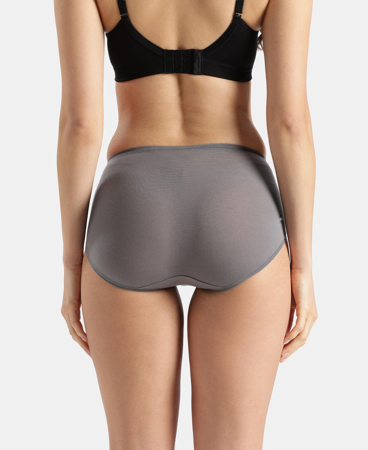 Full Coverage Tencel Lyocell Elastane Stretch Mid Waist Full Brief With Concealed Waistband and StayFresh Treatment - Quiet Shade