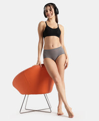 Full Coverage Tencel Lyocell Elastane Stretch Mid Waist Full Brief With Concealed Waistband and StayFresh Treatment - Quiet Shade