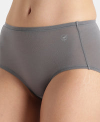 Full Coverage Tencel Lyocell Elastane Stretch Mid Waist Full Brief With Concealed Waistband and StayFresh Treatment - Quiet Shade