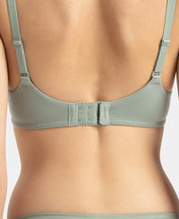 Wirefree Padded Tencel Lyocell Elastane Stretch Full Coverage Multiway T-Shirt Bra with Adjustable Straps - Iceberg Green