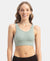 Wirefree Padded Tencel Lyocell Elastane Stretch Full Coverage Lounge Bra with Stay Fresh Properties and Removable Pads - Iceberg Green