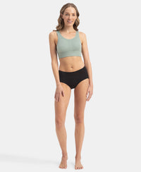 Wirefree Padded Tencel Lyocell Elastane Stretch Full Coverage Lounge Bra with Stay Fresh Properties and Removable Pads - Iceberg Green