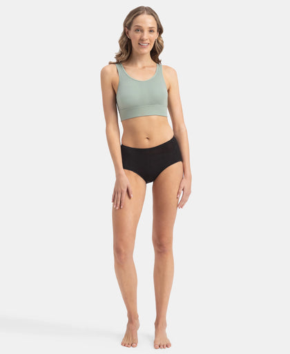 Wirefree Padded Tencel Lyocell Elastane Stretch Full Coverage Lounge Bra with Stay Fresh Properties and Removable Pads - Iceberg Green