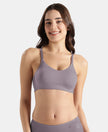 Wirefree Non Padded Tencel Lyocell Elastane Stretch Full Coverage Everyday Bra with Plush Lining Cups - Minimal Grey
