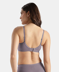 Wirefree Non Padded Tencel Lyocell Elastane Stretch Full Coverage Everyday Bra with Plush Lining Cups - Minimal Grey