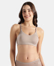 Wirefree Non Padded Tencel Lyocell Elastane Stretch Full Coverage Everyday Bra with Plush Lining Cups - Mushroom