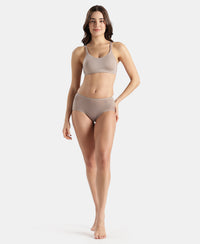 Wirefree Non Padded Tencel Lyocell Elastane Stretch Full Coverage Everyday Bra with Plush Lining Cups - Mushroom