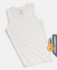 Extra Warmth Kid's Super Combed Cotton Rich Sleeveless Thermal Muscle Vest with StayWarm Treatment - Off White