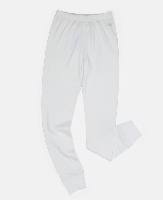 Kid's Super Combed Cotton Rich Brushed Thermal Long John with StayWarm Treatment - Off White