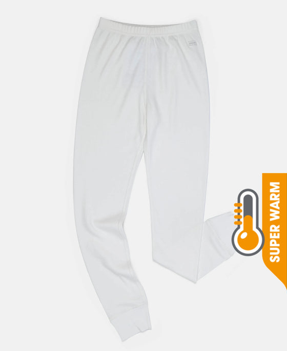 Super Warm Kid's Super Combed Cotton Rich Brushed Thermal Long John with StayWarm Treatment - Off White