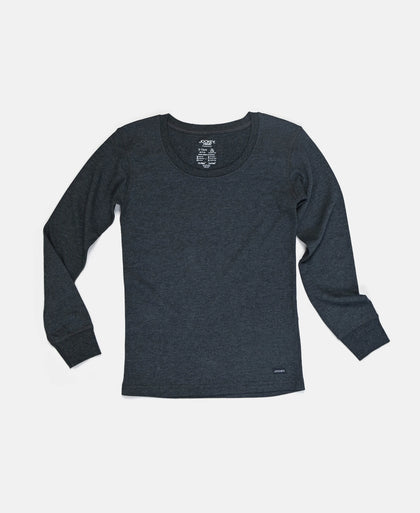 Kid's Super Combed Cotton Rich Brushed Thermal Undershirt with StayWarm Treatment - Charcoal Melange