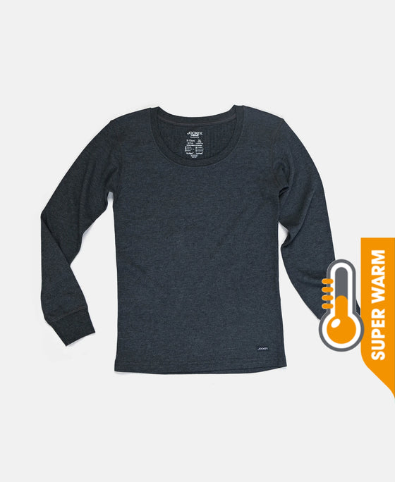 Super Warm Kid's Super Combed Cotton Rich Brushed Thermal Undershirt with StayWarm Treatment - Charcoal Melange