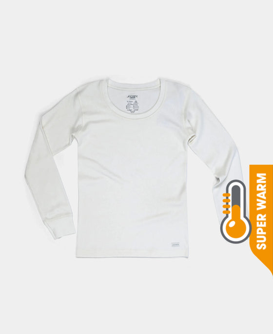 Super Warm Kid's Super Combed Cotton Rich Brushed Thermal Undershirt with StayWarm Treatment - Off White