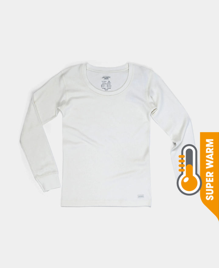 Super Warm Kid's Super Combed Cotton Rich Brushed Thermal Undershirt with StayWarm Treatment - Off White