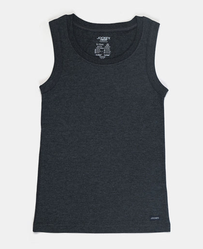 Kid's Super Combed Cotton Rich Brushed Thermal Muscle Vest with StayWarm Treatment - Charcoal Melange