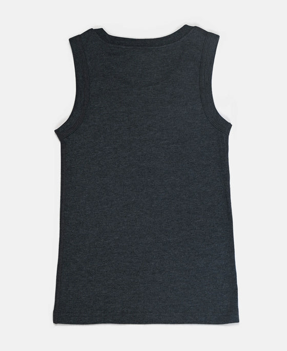 Kid's Super Combed Cotton Rich Brushed Thermal Muscle Vest with StayWarm Treatment - Charcoal Melange