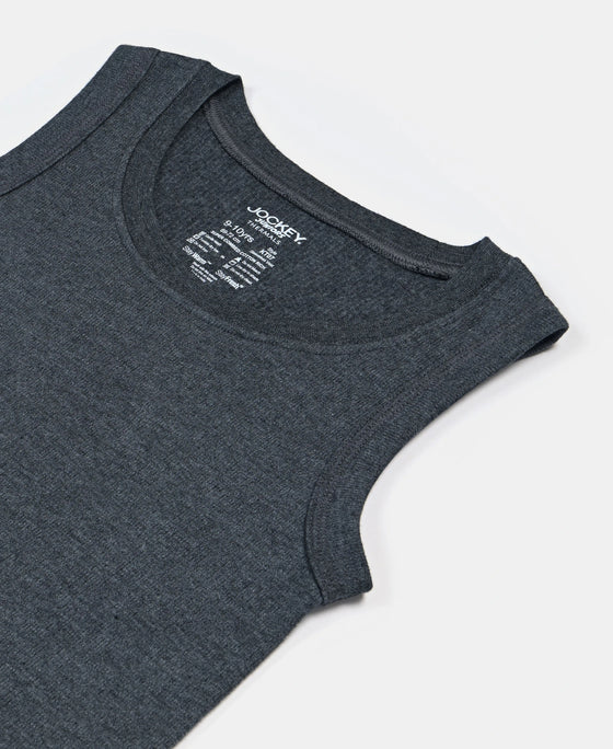 Kid's Super Combed Cotton Rich Brushed Thermal Muscle Vest with StayWarm Treatment - Charcoal Melange