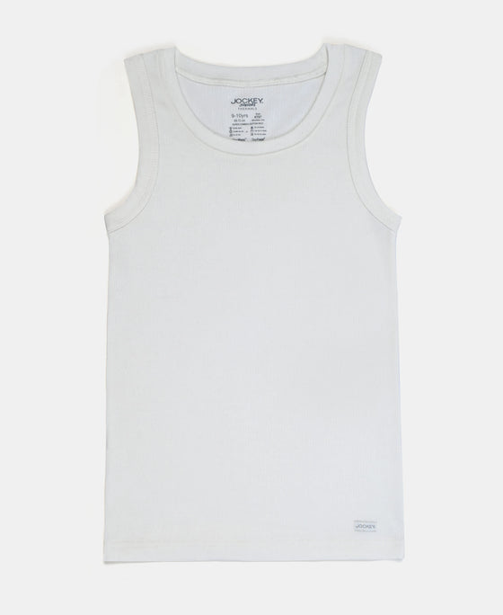 Kid's Super Combed Cotton Rich Brushed Thermal Muscle Vest with StayWarm Treatment - Off White