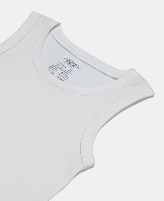Kid's Super Combed Cotton Rich Brushed Thermal Muscle Vest with StayWarm Treatment - Off White