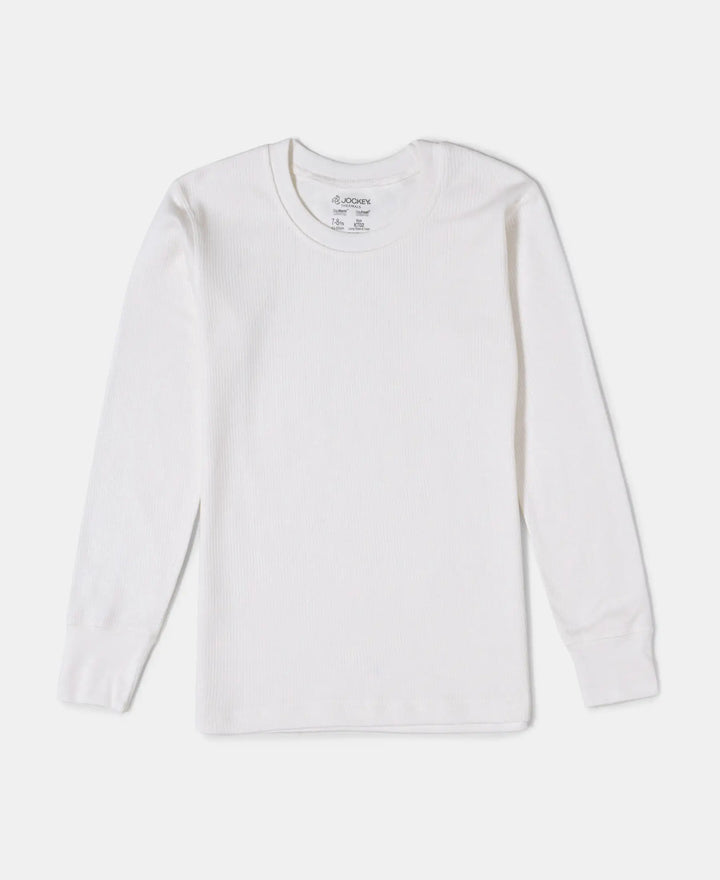Extra Warmth Kid's Super Combed Cotton Rich Thermal Set with StayWarm Technology - Off White