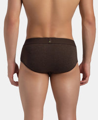Bamboo Cotton Elastane Stretch Breathable Mesh Brief with StayDry Treatment - Java Melange