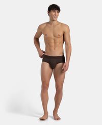 Bamboo Cotton Elastane Stretch Breathable Mesh Brief with StayDry Treatment - Java Melange