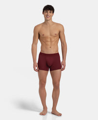 Bamboo Cotton Elastane Stretch Breathable Mesh Trunk with StayDry Treatment - Deep Red Melange
