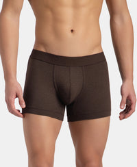 Bamboo Cotton Elastane Stretch Breathable Mesh Trunk with StayDry Treatment - Java Melange