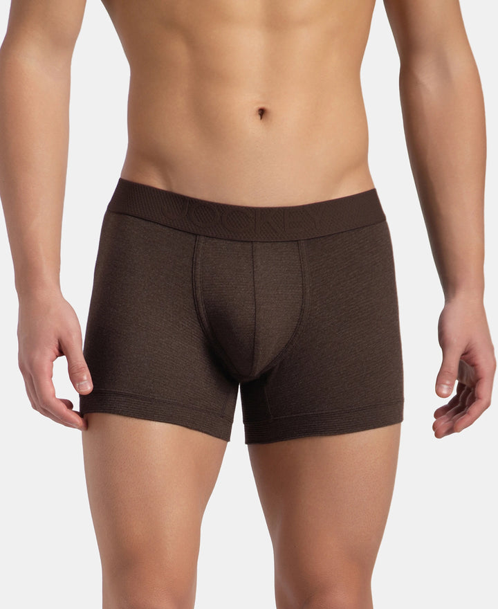 Bamboo Cotton Elastane Stretch Breathable Mesh Trunk with StayDry Treatment - Java Melange