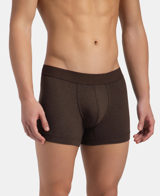 Bamboo Cotton Elastane Stretch Breathable Mesh Trunk with StayDry Treatment - Java Melange
