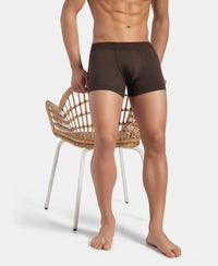 Bamboo Cotton Elastane Stretch Breathable Mesh Trunk with StayDry Treatment - Java Melange