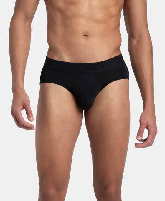 Soft Touch Recycled Microfiber Elastane Stretch Brief with Ultrasoft Waistband - Black