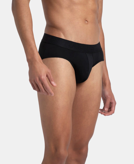 Soft Touch Recycled Microfiber Elastane Stretch Brief with Ultrasoft Waistband - Black