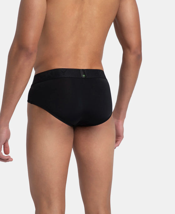 Soft Touch Recycled Microfiber Elastane Stretch Brief with Ultrasoft Waistband - Black