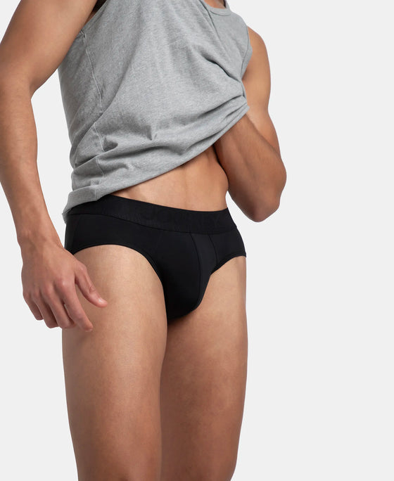 Soft Touch Recycled Microfiber Elastane Stretch Brief with Ultrasoft Waistband - Black