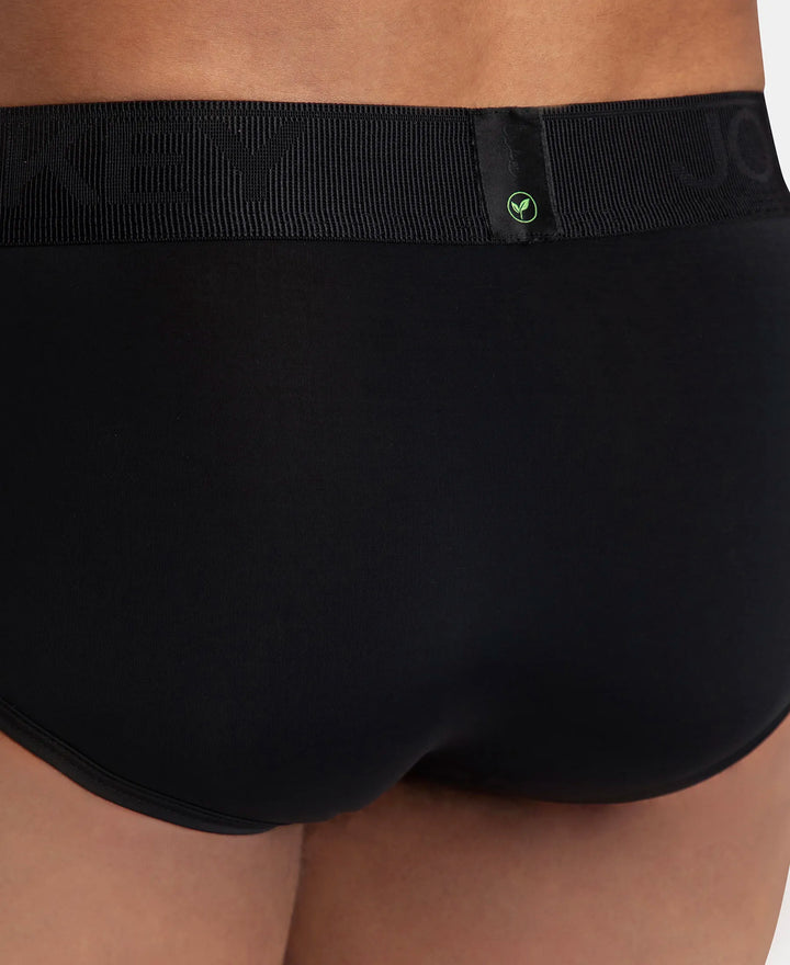 Soft Touch Recycled Microfiber Elastane Stretch Brief with Ultrasoft Waistband - Black