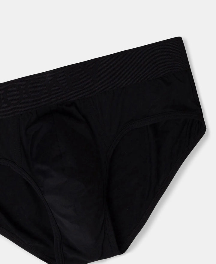 Soft Touch Recycled Microfiber Elastane Stretch Brief with Ultrasoft Waistband - Black