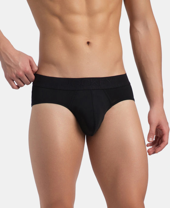 Soft Touch Recycled Microfiber Elastane Stretch Brief with Ultrasoft Waistband - Black