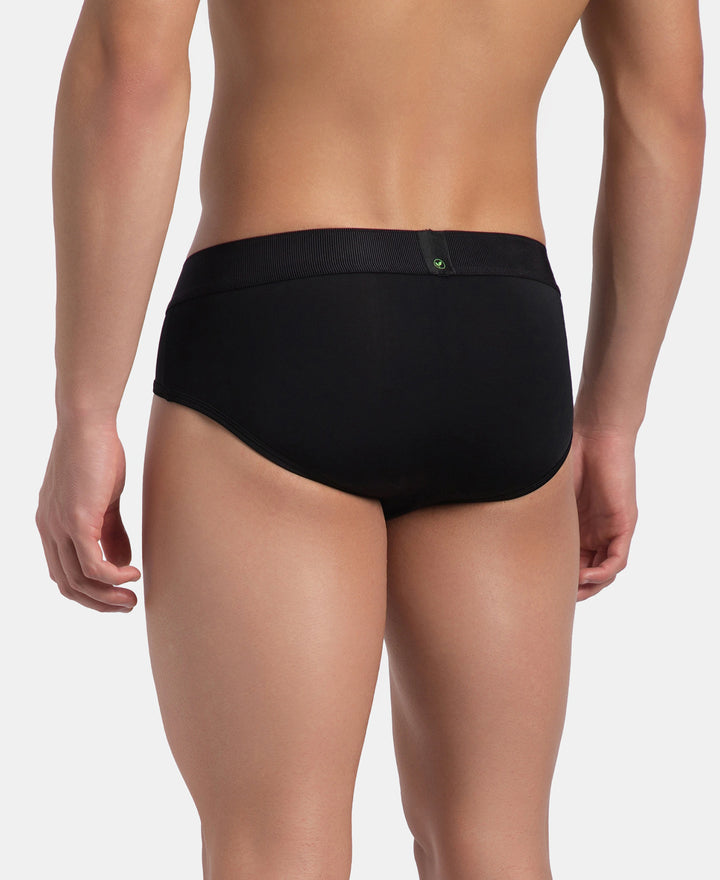 Soft Touch Recycled Microfiber Elastane Stretch Brief with Ultrasoft Waistband - Black