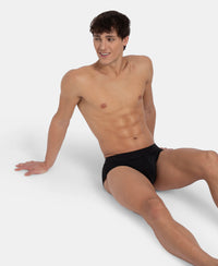 Soft Touch Recycled Microfiber Elastane Stretch Brief with Ultrasoft Waistband - Black