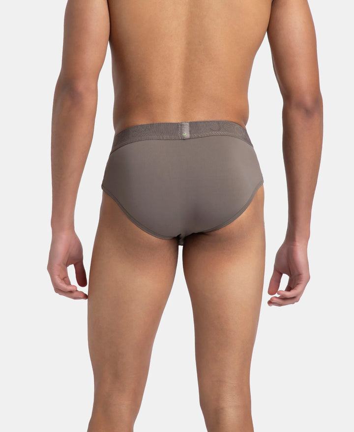 Soft Touch Recycled Microfiber Elastane Stretch Brief with Ultrasoft Waistband - Dark Khaki