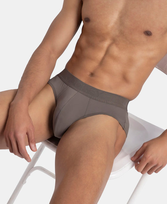 Soft Touch Recycled Microfiber Elastane Stretch Brief with Ultrasoft Waistband - Dark Khaki
